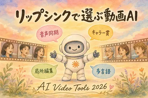 リップシンクとキャラ一貫で選ぶAI動画ツール6選【2026年版】