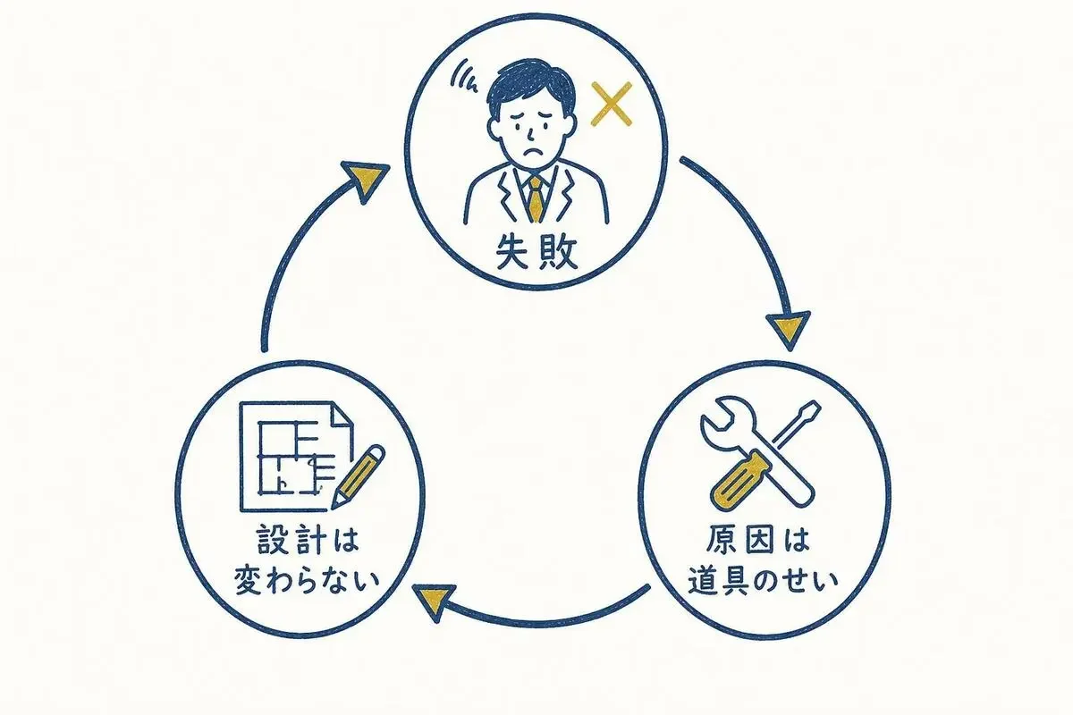 失敗の原因をツール側に帰属させると設計が更新されない構造
