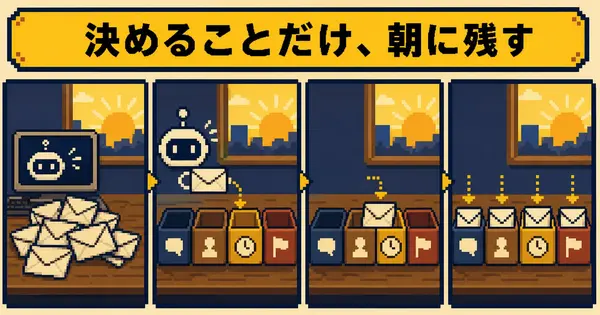 返事を速くするより、決めることを減らす。朝のメールをAIで仕分ける