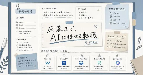 求人探しから応募まで、AIに任せられる海外発の転職ツール5選