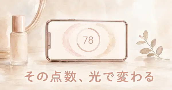 同じ顔で肌診断アプリを何度も試したら、点数はどれだけ動くのか。