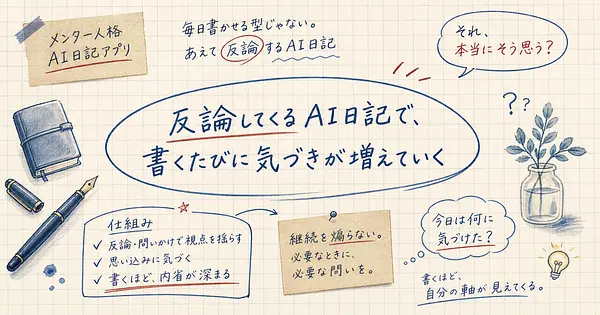 書くほど気づきが増える日記は、AIに反論させることで実現します