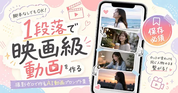 脚本なしでも映画みたいな動画が作れる方法 撮影ゼロで作るAI動画プロンプト集