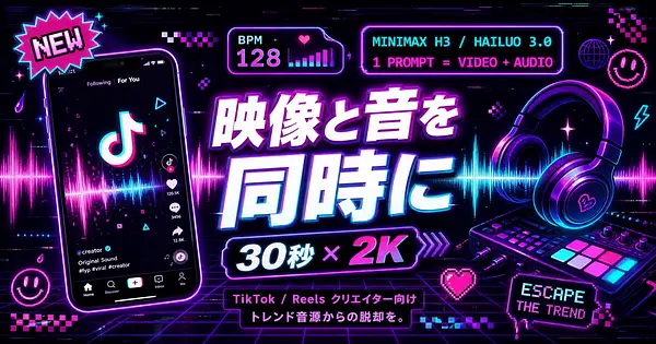 30秒の2K動画に自分だけの音源をつける方法