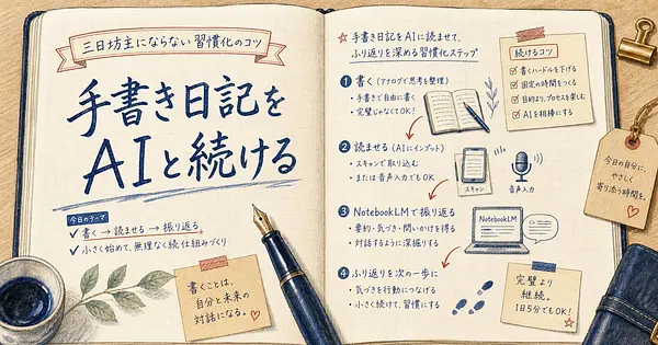 手書き日記をAIに読ませて続ける 三日坊主にならない習慣化のコツ