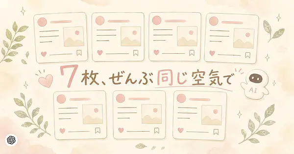 1週間分の投稿画像を、色とフォントをそろえたまま用意する