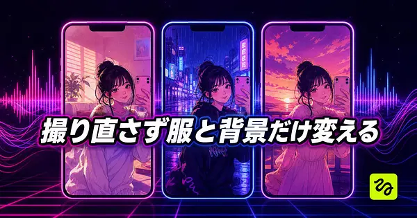 自撮り動画の服、背景、天気だけをAIで差し替える方法