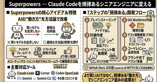 「Superpowers」完全ガイド - Claude Codeを規律あるシニアエンジニアに変える
