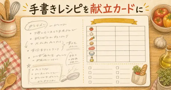 手書きのレシピを撮って、AIで分量のわかる献立カードにする方法