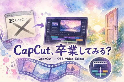 CapCutの規約が急に不安になって、無料のOpenCutを開いてみた