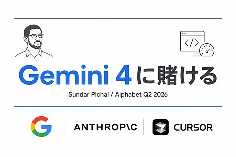 Gemini 4に賭けるPichai コーディング遅延を決算で告白