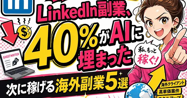 LinkedInの40%がAIに埋まった。次に稼げる海外副業5選と移行判断【2026年】
