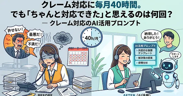 クレーム対応に毎月40時間。でも「ちゃんと対応できた」と思えるのは何回？ ― クレーム対応のAI活用プロンプト