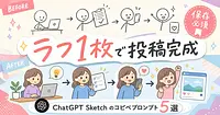 手描きラフがそのままイラストになる、ChatGPT Sketchのコピペプロンプト5選